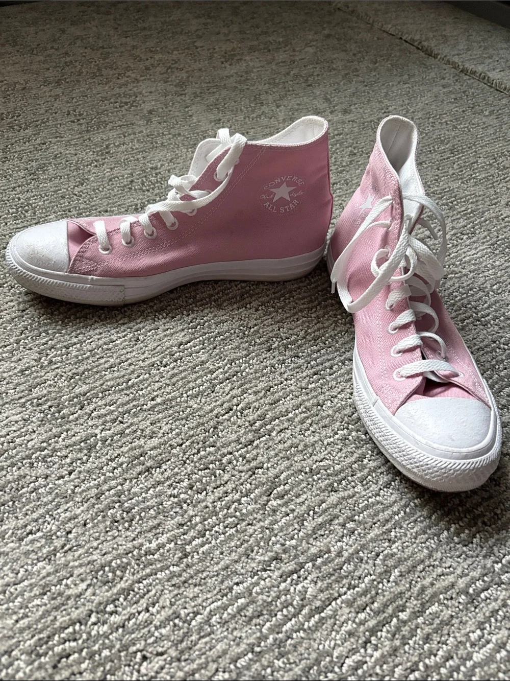 Converse Pink & White High Top Sneakers